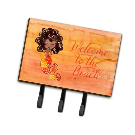 Carolines Treasures Mermaid Welcome orange Leash or Key Holder BB8517TH68